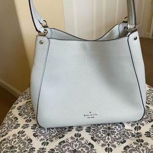 Kate Spade | Light Grey Pebble Leather Shoulder Bag